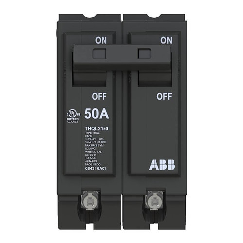 Abb 50 Amp 2 In. Double-Pole Circuit Breaker (Thql2150a)