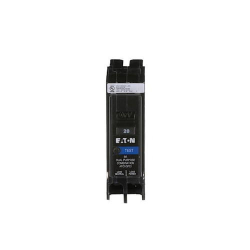 Eaton Br 20 Amp Single-Pole Dual Function Arc Fault/Ground Fault Circuit Breaker