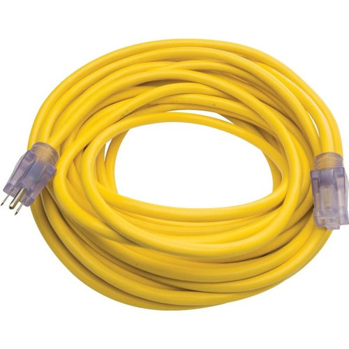 Prime Wire & Cable 100ft 10/3 SJTW Jobsite Outdoor Extension Cord (yellow)