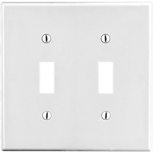 Hubbell 2-Gang Polycarbonate Thermoplastic Wall Plate (25-Pack) (White)