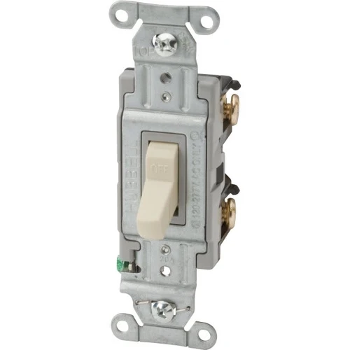 Hubbell-Pro 20 Amp 120/277 Vac 2-Position Nylon Toggle Switch (Ivory)