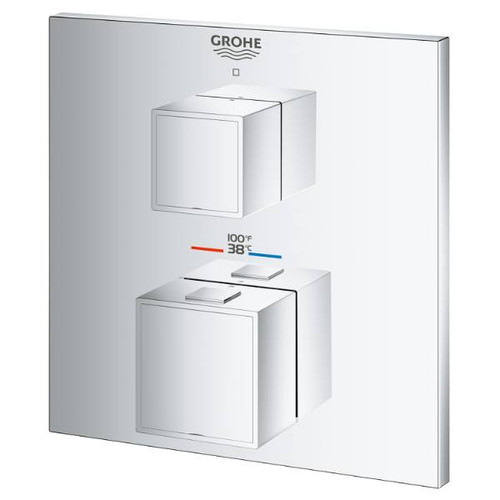 Grohe Grohtherm Cube Single Function Thermostatic Trim Starlight Chrome