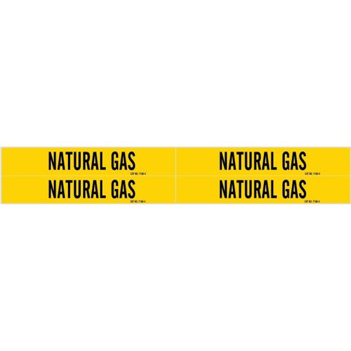 Brady Yellow Self-Sticking Vinyl Pipe Marker "Natural Gas"