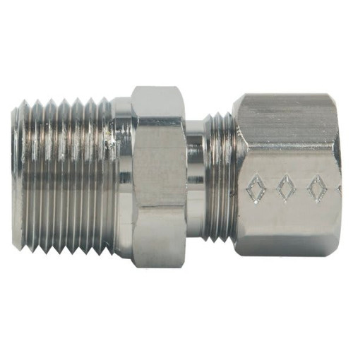 Brasscraft Compression Male Adapter Fitting, 3/8" O.d. X 3/8" Mip, Chrome