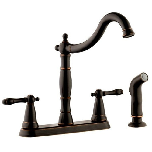 Design House Oakmont 2-Handle Kitchen Faucet, Spray, Oil-Rubbed Bronze, 1.8 Gpm