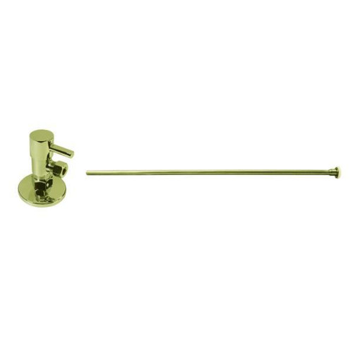 Westbrass Brass Toilet Kit 1/4-Turn Round Angle Stop 1/2 In. Polished Brass