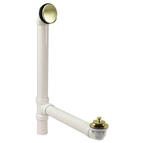 Westbrass Illusionary Overflow 12 In. And 4 In. Sch. 40 Pvc Bath Polished Brass