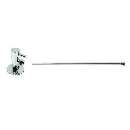 Westbrass D105qrt-05 Brass Toilet Kit 1/4-Turn Round Angle Stop Polished Nickel