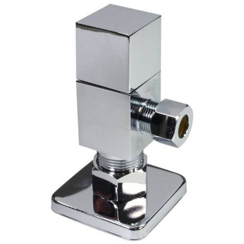 Westbrass Angle Stop, Quibic 1/4-Turn Ceramic Disc, 1/2 In. Chrome