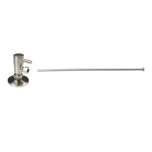 Westbrass D105qrt-07 Brass Toilet Kit 1/4-Turn Round Angle Stop Satin Nickel