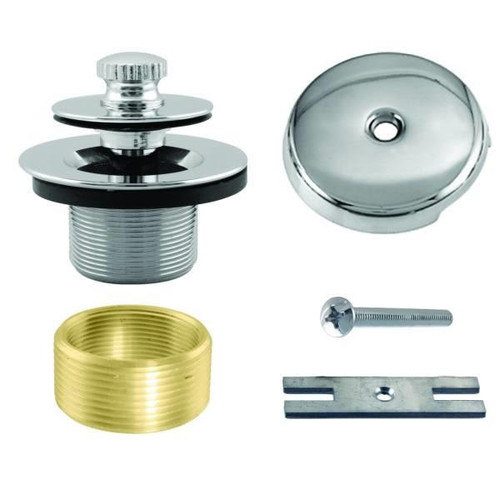 Westbrass Twist/Close Universal Tub Trim, One-Hole Faceplate, Polished Chrome