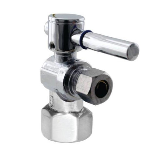 Westbrass Angle Stop, 1/2 In. Ips X 3/8 In. Od-1/4-Turn Lever Handle, Chrome
