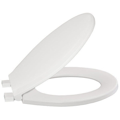 Centoco Plastic Toilet Seat For Round Bowl Features Lift & Clean, In White