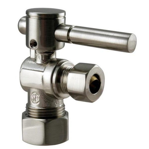 Westbrass Angle Stop, 5/8 In. Od X 3/8 In. Od - 1/4-Turn Lever Handle, Sn