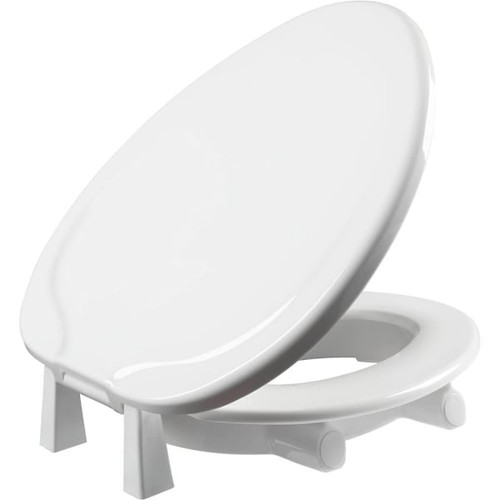 Bemis Clean Shield Whisper-Close Elongated Plastic Closed Front 3 In. Raised Toilet Seat In White