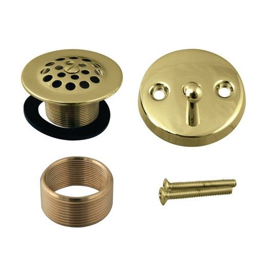 Westbrass Trip Lever Drain Kit Two-Hole Faceplate, Polished Brass