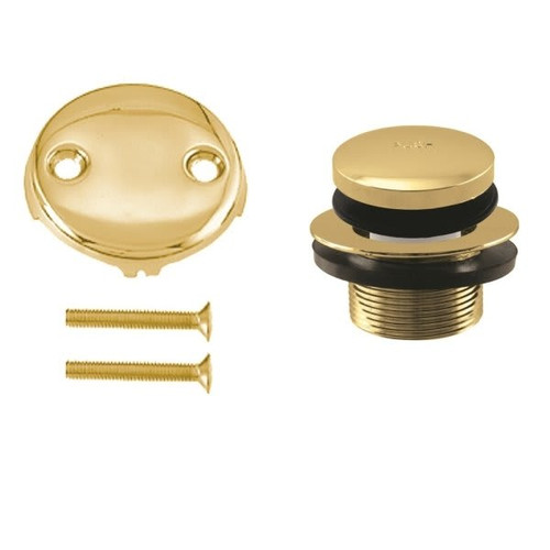 Westbrass Tip-Toe Drain Kit Two-Hole Faceplate, Polished Brass
