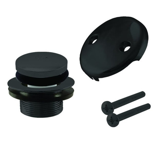 Westbrass Tip-Toe Drain Kit Two-Hole Faceplate, Matte Black