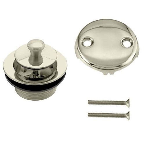 Westbrass Twist/Close Drain Kit 2-Hole Faceplate, Polished Brass