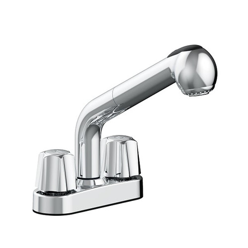 Two Handle Pull Out Laundry Faucet In Chrome