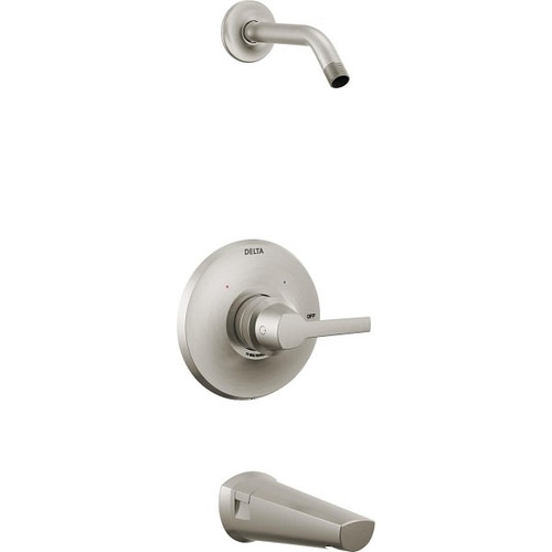Delta Galeon 14 Series Tub & Shower Trim, Less Showerhead In Lumicoat Stainless
