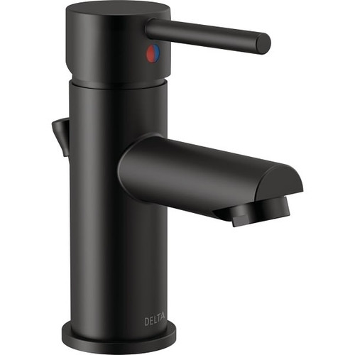 Delta Modern Single Handle Project-Pack Bathroom Faucet In Matee Black