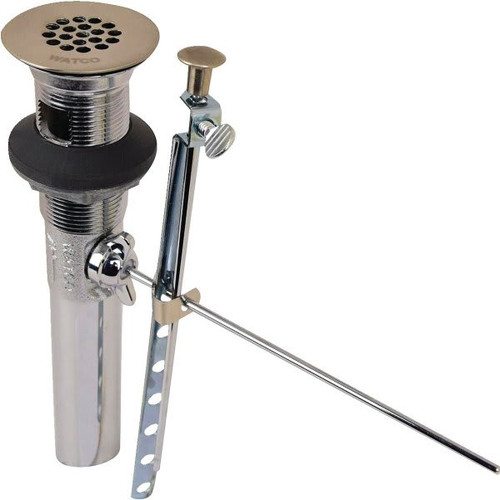 Watco Brass Ideallav Lavatory Drain, Removable Strainer, Internal Stopper,nickel