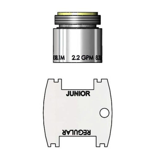 T & S Aerator, Vandal Resistant, 2.2 Gpm, 15/16"-27un Male Threads