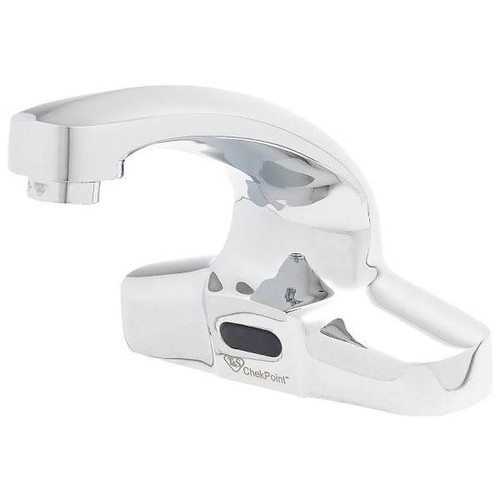T & S Chekpoint Sensor Faucet, 0.5 Gpm, 4.062" Spout, 4" Center, Polished Chrome