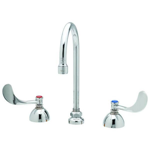 T & S Widespread Lavatory Faucet, 2.2 Gpm, 6.187" Spout, 8" Center, Polished Chrome