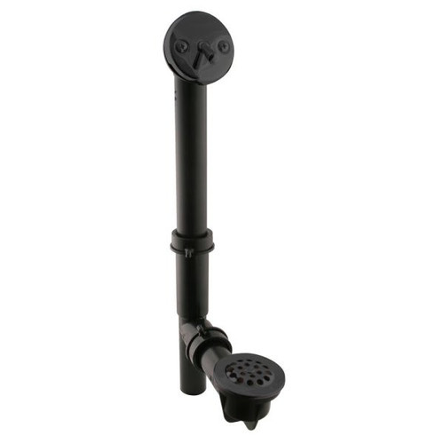 Westbrass Black 1-1/2 " Tubular Trip Lever Bath Waste Drain Kit Matte Black