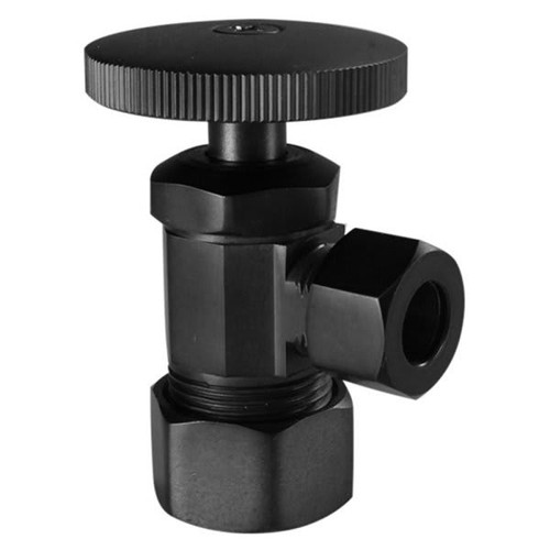 Westbrass 5/8 " Od X 3/8 " Od Compression Outlet Angle Stop Matte Black