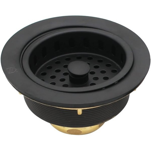 Westbrass 3-1/2" Post Style Kitchen Basket Strainer In Matte Black