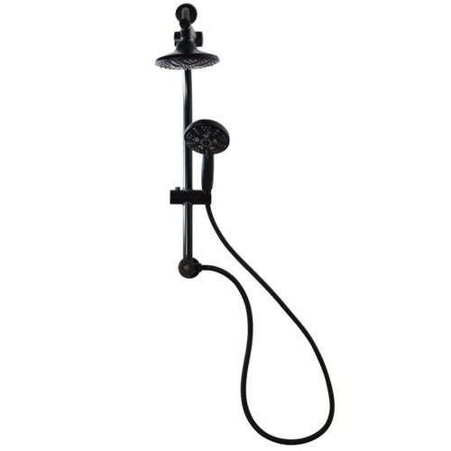 Westbrass No-Drill Conversion Slide Bar With Hand Shower - Head In Matte Black