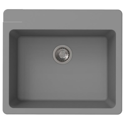 Winpro 25" X 22" X 9.5" Dual Mount Granite Composite Single Bowl Sink In Gray