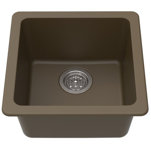 Winpro 17" Dual Mount Granite Composite Bar Sink In Mocha