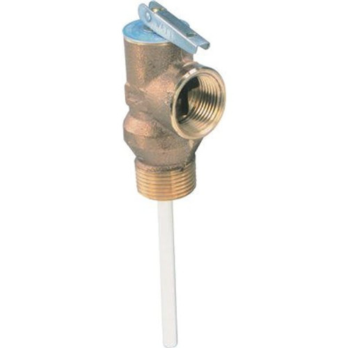 Watts 100xl Series 3/4" Brass Temperature & Pressure Relief Valve With 4" Shank