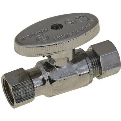 DuraPro Quarter Turn Replacement Stop, 3/8" Female Comp X 3/8" Comp, Lead Free