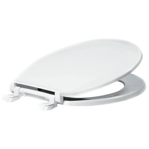 Proplus Round Closed Front Toilet Seat With Cover Plastic In White