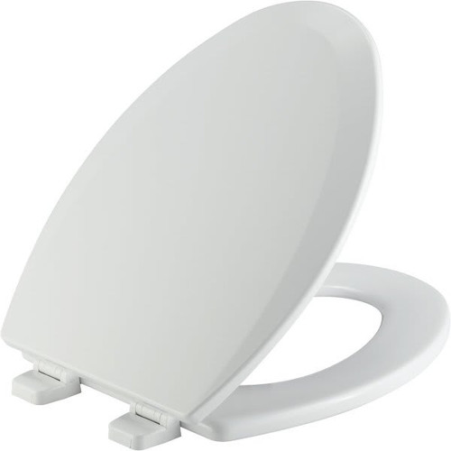 Bemis Adjustable Elongated Closed Front Enameled Wood, Toilet Seat, In White