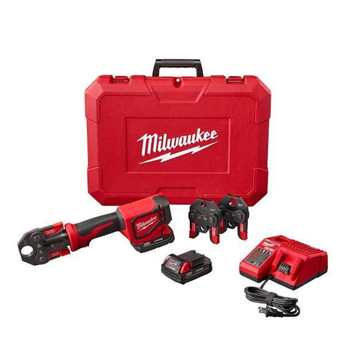 Milwaukee M18 18-Volt Lithium-Ion Cordless Short Throw Press Tool Kit With PEX Crimp, Batteries, And Charger