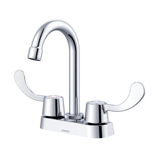 Gerber Classics 4" Centerset 2-Handle Bar Faucet With Wrist Blade Handles Chrome