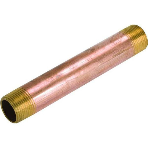 Southland Brass Nipple, 1/2 X 4-1/2", 125 Psi, -20 To 400° F, Threaded Both Ends