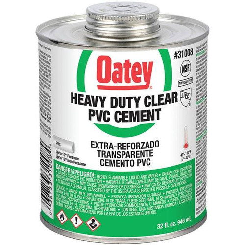 Oatey 32 Oz Heavy-Duty Clear Pvc Cement