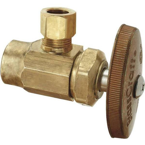 Brasscraft 1/2" Nom Sweat Inlet X 3/8" Od Comp Outlet Multi-Turn Angle Valve Brs