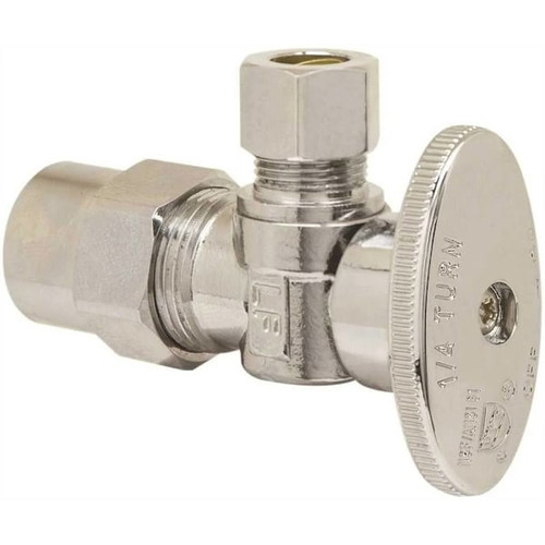 Plumbshop 1/2 In Nominal Cpvc X 3/8 In Od Compression 1/4 In Turn Angle Stop
