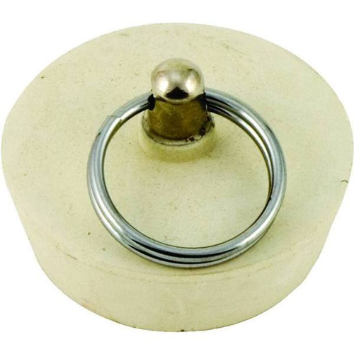 Rubber Stopper With Ring 1-1/2", Solid White