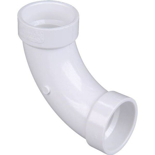 Nibco 2" Pvc Dwv 90-Degree Hub X Hub Long-Turn Elbow Fitting