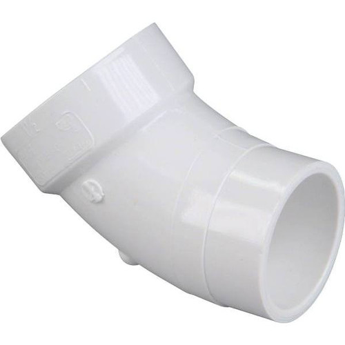 Nibco 2" Pvc Dwv 45-Degree Spigot X Hub Street Elbow Fitting