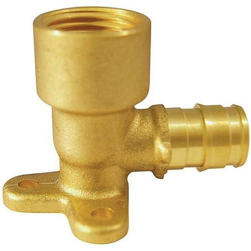 1/2 In. Brass PEX-A Expansion Barb X 1/2 In. Female Pipe Thread Adapter 90-Degree Drop-Ear Elbow